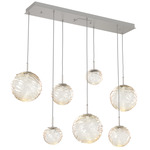 Gaia Linear Multi Light Pendant - Beige Silver / Amber