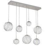 Gaia Linear Multi Light Pendant - Beige Silver / Clear