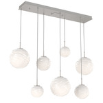 Gaia Linear Multi Light Pendant - Beige Silver / Opal White