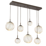 Gaia Linear Multi Light Pendant - Flat Bronze / Amber