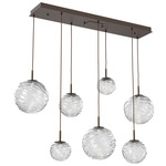 Gaia Linear Multi Light Pendant - Flat Bronze / Clear