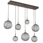 Gaia Linear Multi Light Pendant - Flat Bronze / Smoke