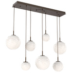 Gaia Linear Multi Light Pendant - Flat Bronze / Opal White