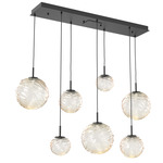 Gaia Linear Multi Light Pendant - Matte Black / Amber