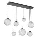Gaia Linear Multi Light Pendant - Matte Black / Clear