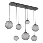 Gaia Linear Multi Light Pendant - Matte Black / Smoke