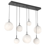 Gaia Linear Multi Light Pendant - Matte Black / Opal White