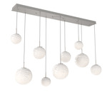 Gaia Linear Multi Light Pendant - Beige Silver / Opal White