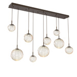 Gaia Linear Multi Light Pendant - Flat Bronze / Amber