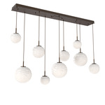Gaia Linear Multi Light Pendant - Flat Bronze / Opal White
