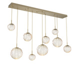 Gaia Linear Multi Light Pendant - Gilded Brass / Amber