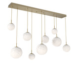 Gaia Linear Multi Light Pendant - Gilded Brass / Opal White