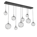 Gaia Linear Multi Light Pendant - Matte Black / Clear