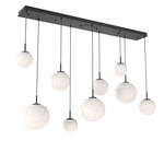 Gaia Linear Multi Light Pendant - Matte Black / Opal White