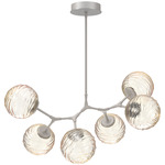 Gaia Modern Branch Chandelier - Beige Silver / Amber
