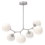 Gaia Modern Branch Chandelier - Beige Silver / Opal White