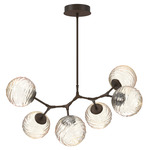 Gaia Modern Branch Chandelier - Flat Bronze / Amber