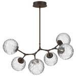 Gaia Modern Branch Chandelier - Flat Bronze / Clear
