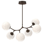 Gaia Modern Branch Chandelier - Flat Bronze / Opal White