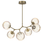 Gaia Modern Branch Chandelier - Gilded Brass / Amber