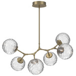 Gaia Modern Branch Chandelier - Gilded Brass / Clear