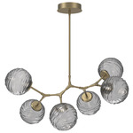 Gaia Modern Branch Chandelier - Gilded Brass / Smoke