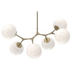 Gaia Modern Branch Chandelier - Gilded Brass / Opal White