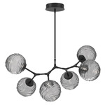 Gaia Modern Branch Chandelier - Matte Black / Smoke
