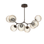Gaia Modern Branch Chandelier - Flat Bronze / Amber