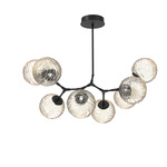 Gaia Modern Branch Chandelier - Matte Black / Amber
