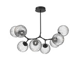 Gaia Modern Branch Chandelier - Matte Black / Clear