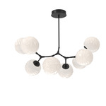 Gaia Modern Branch Chandelier - Matte Black / Opal White