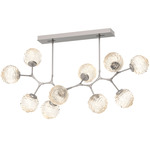 Gaia Modern Branch Chandelier - Beige Silver / Amber