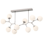Gaia Modern Branch Chandelier - Beige Silver / Opal White
