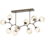 Gaia Modern Branch Chandelier - Flat Bronze / Amber
