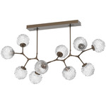 Gaia Modern Branch Chandelier - Flat Bronze / Clear