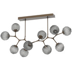 Gaia Modern Branch Chandelier - Flat Bronze / Smoke