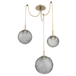 Gaia Swag Multi Light Pendant - Gilded Brass / Smoke