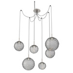 Gaia Swag Multi Light Pendant - Beige Silver / Smoke