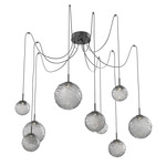 Gaia Swag Multi Light Pendant - Matte Black / Smoke