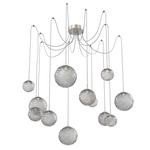 Gaia Swag Multi Light Pendant - Beige Silver / Smoke