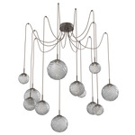 Gaia Swag Multi Light Pendant - Flat Bronze / Smoke