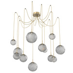 Gaia Swag Multi Light Pendant - Gilded Brass / Smoke