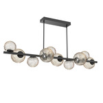 Gaia Twisted Branch Chandelier - Matte Black / Amber