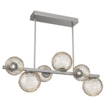 Gaia Twisted Branch Chandelier - Beige Silver / Amber