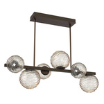 Gaia Twisted Branch Chandelier - Flat Bronze / Amber