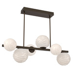 Gaia Twisted Branch Chandelier - Flat Bronze / Opal White