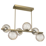 Gaia Twisted Branch Chandelier - Gilded Brass / Amber