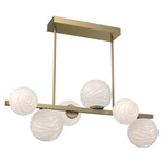 Gaia Twisted Branch Chandelier - Gilded Brass / Opal White