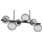 Gaia Twisted Branch Chandelier - Matte Black / Clear